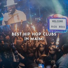 a group of people standing around each other with the words best hip clubs in miami