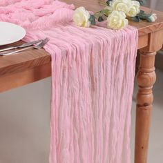 PRICES MAY VARY. Polyester LONG PINK TABLE RUNNER: The package includes 1 extra long cheesecloth runner, 27.5 inches wide and 160 inches/13 feet long, perfect for 6-10ft long table. Perfect as a centerpiece or for baby showers, bridal showers, and weddings PREMIUM MATERIAL: Pink cheese cloth table runner with wrinkled texture is made from soft premium cheesecloth gauze fabric. Available in many colors, cheesecloth table runner allow you to combine your wedding colors in interesting, artistic and Pink Cheesecloth Table Runner, Cheesecloth Runner, Cheese Cloth Table Runner, Gauze Napkins, Pink Table Runner, Wedding Drapery, Table Runner For Wedding, Cloth Table Runner, Gauze Table Runner