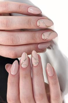 Rose Gold Nails Design, Engagement Nails, Natural Gel Nails, Gold Nail Designs, Gold Nail Art, Pink Chrome, Gold Nail, Rose Gold Nails, Wedding Nails Design