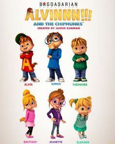 an advertisement for the children's television show, alvin and the chipmuns