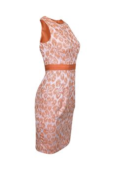 Get ready to bloom in this Carmen Marc Valvo midi dress! Perfect for any daytime event or special occasion during the social season, this orange and white floral midi dress is a must-have for RSVPs and on-trend spring looks. Style with a nude pump for the perfect look! Don't miss out on this stylish piece! Size 2 Shell 48% Polyester, 38% Cotton, 11% Acetate, 3% Other Fibers Trim 100% Rayon Lining 100% Acetate Fully lined Jewel neckline Sleeveless Invisible back zipper closure Midi length Bust 30" Waist 26" Shoulder to hem 37.5" White Floral Midi Dress, Carmen Marc Valvo, Nude Pumps, Jewel Neckline, Midi Cocktail Dress, Spring Looks, Floral Sleeveless, Looks Style, Floral Midi Dress