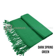 Indulge in the luxurious feel of our Dark Spring Green satin pashmina shawl, crafted from a blend of silk and viscose that ensures a smooth, crease-resistant fabric. This soft textured scarf, gorgeous Dark Spring Green color, and daily use provides a great combination. Pashmina shawls are thin, light, used as a wrap, scarf, or pashmina. A Dark Spring Green pashmina scarf is versatile and will go with any bridesmaid dress and match any wedding theme. It's simply a classic and a must for winter an Pashmina Shawl Wedding, Spring Green Color, Wedding Pashmina, Dark Spring, Shawl Wedding, White Bridesmaid, Velvet Scarf, Bridal Shawl, Scarf Style