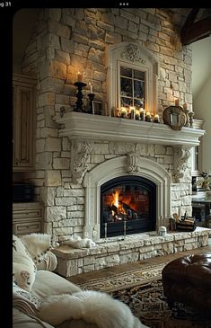 French Country Kitchen Ideas, Wood Burning Stoves Living Room, Country Fireplace, Country Kitchen Ideas, Chestnuts Roasting, Fireplace Mantles, Stone Fireplace Surround, French Fireplace, Stone Fireplaces