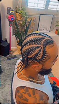 Mens Braids Designs, Simple Mens Braids, 2 Braids For Men, Cornrow Braid Styles Men, Fulani Braids Men, King Hairstyle, Husband Hair