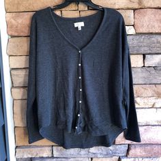 Nwt Dark Grey Thermal Style Knit Button Down Long Sleeve Top. Classic And Casual Look. Great Staple Item For Any Wardrobe. Women’s Size M. Retail Is $50. V-neck Sweater With Buttons For Layering, Casual V-neck Sweater With Buttons For Layering, Everyday V-neck Sweater With Buttons, Casual Knit V-neck Button-up Sweater, Casual Button-up Knit V-neck Sweater, V-neck Sweater With Button Closure For Layering, Long Sleeve V-neck Sweater With Buttons For Layering, Casual Button-up V-neck Sweater For Layering, Gray Long Sleeve Tops With Buttons