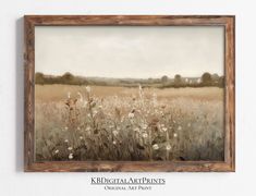 an oil painting of a field with tall grass