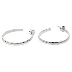 These glimmering earrings are handcrafted in sterling silver for a classically chic look. The earrings are created by Bali's Nyoman Ariawan and feature a neat hexagon motif with a high polish finishing. Half Hoop Earrings, Animal Rings, Printed Jewelry, Chic Look, Silver Band Ring, Jewelry Packaging, Jewelry Gift Box, Free Jewelry, Matching Earrings