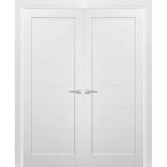 two white double doors against a white background