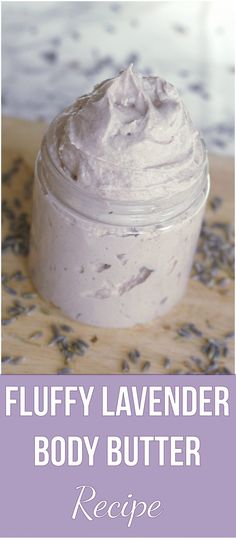 In this post I will show you how to make whipped body butter. This easy DIY recipe is packed with skin loving goodies like shea butter and essential oils. You have to make this! #bodybutter #whippedbodybutter #lavender #essentialoil Lavender Recipes, Scrub Corpo