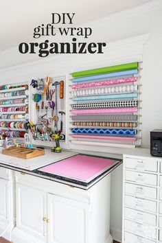 an organized craft room with lots of crafting supplies