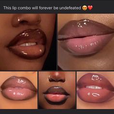 Glossy Lips Makeup, Makeup Tip, Makeup For Black Skin, Lip Makeup Tutorial, Brown Skin Makeup, Makeup Help, Lip Combo, Face Makeup Tips, Face Makeup Tutorial