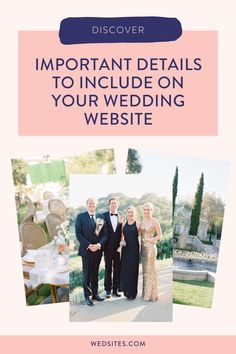 a wedding website with the title important details to include on your wedding website