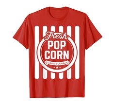 a red shirt that says fresh pop corn