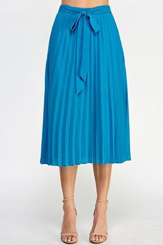 Cerulean Blue, Pleated Midi Skirt, Long Skirt, Midi Skirt, Skirt, Fabric, Blue