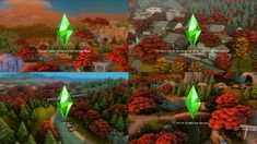 two screens show the different stages of trees in an animated environment, and how to use them