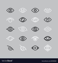 an eye icon set in black and white on a gray backgroung background