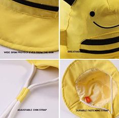 This Baby Bucket Hat with a "cute yellow bee" design and a floppy brim, will keep the sun away from little eyes and the back of the neck. It is a perfect cap for playing at the backyard, picnic or a photoshoot session. Great present for a birthday or other significant event.Material: Cotton Ages: 6 - 12 Months * Adjust the chin strap to easily create the best possible fit, that way, the hat can be tightened or loosened as needed.* Lightweight and easily foldable to fit in a pocket, perfect for t Baby Sun Protection, Baby Bucket Hat, Backyard Picnic, Yellow Bee, Bee Design, That Way, Sun Protection, 12 Months, Bucket Hat