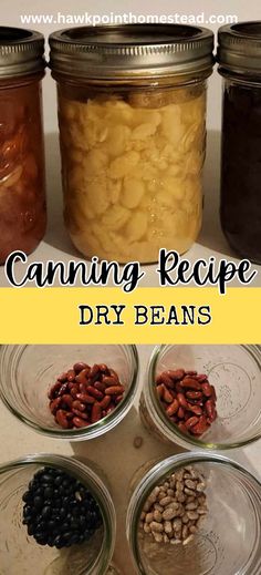 canning recipe for dry beans in mason jars