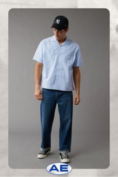 Crisp oxford cotton with a hint of stretch/Camp collar/Full button-up front/Single chest pocket/This shirt is Real Good: Made with the planet in mind & a promise to continue to do better. Men’s Boxy Shirt, Casual Button Down Shirts Men, Large Men Fashion Summer, Collared Short Sleeve Cotton Shirt With Welt Pockets, Collared Short Sleeve Shirt With Welt Pockets, Blue Button Up Shirt Outfit Men, Cotton Collared Short Sleeve Shirt With Welt Pockets, Everyday Collared Shirt With Welt Pockets, Collared Short Sleeve Cotton Shirt For Business Casual