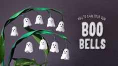 there is a plant with white ghost decorations on it and the words, not to take your own boos