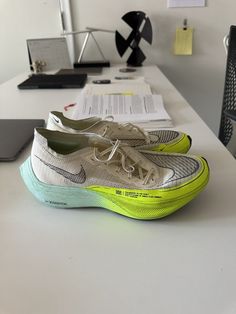 Size 8.5 - Nike ZoomX Vaporfly NEXT% 2 White neon blue 2023 Neon Blue, Neon, Nike, Blue, White