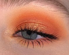 Orange Eyeshadow Green Eyes, Orange Eyeshadow Looks Natural, Orange Eyeshadow Looks Tutorial, Yellow And Orange Eyeshadow Looks, Orange Makeup Aesthetic, Hollow Aesthetic, Summer Eyeshadow, Tree Hugging