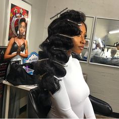 Wet Finger Waves Long Hair, Holiday Shoot, Planning List, Roaring 20, Weave Styles, Romantic Hairstyles, Hair Done, Hair Laid, Hair Crush