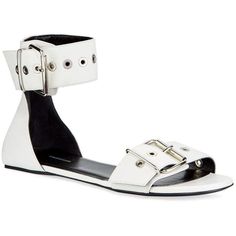 Elongated square open toe.Square counter at backBelt straps with functional buckles0.2" flat heel.Buckle detail at toe and ankle.Leather lining.Made in Italy.The item comes with a Balenciaga dustbag and boxMade in Italy Square Toe Calf Leather Sandals With Buckle, Calf Leather Sandals With Buckle Closure And Square Toe, White Leather Sandals With Rectangular Buckle, Designer Square Toe Sandals With Buckle, Designer Square Toe Sandals With Buckle Closure, Designer Sandals With Buckle Closure And Square Toe, White Calf Leather Sandals With Buckle Closure, Strap Sandals Flat, Leather Jewels