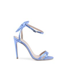 Perfect For Romantic Evenings. Features Ankle Lacing Bow On The Back. 10 Cm High Heel Adds Elegance. Made Of Satin. Crafted By Italian Artisans. Made In Italy. Summer Gala Sandals With 4-inch Heel, Light Blue Open Toe Heels For Party, Light Blue Sandals For Spring Party, Light Blue Party Sandals For Spring, Blue Sandals With Heel Loop And Single Toe Strap, Light Blue Heels For Spring Evening, Light Blue Heels For Evening Spring Events, Blue Sandals With Heel Strap For Party, Light Blue Ankle Strap Sandals For Evening