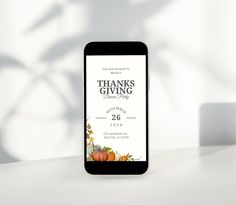 an iphone displaying the thanksgiving giving card