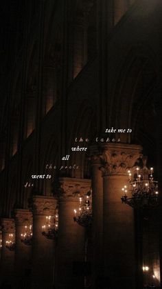 candles are lit in front of an ornate building with the words take me to where all i went to