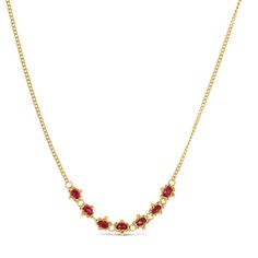 The beauty of this necklace is in the intricate details of the hand woven 18k yellow gold that surrounds each stunning Ruby, holding it fast in place. It’s the perfect birthstone gift for those born in July, or for anyone who adores Ruby. Technical Details Metal: 18k yellow goldLength: can be worn at 16" and 18"Gemstone: Ruby Handmade in New York Style # N-1002-RU Born In July, July Born, Birthstone Gifts, New York Style, The Hand, Intricate Details, Hand Woven, The Beauty, Birthstone