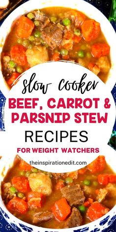 slow cooker beef, carrot and parsnip stew recipe for weight watchers