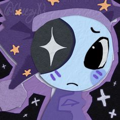 an image of a cartoon character with stars in the background