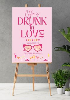 a pink sign that says, life is drunk in love