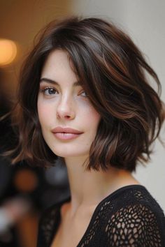 10 Gorgeous Short Hair Balayage Ideas Short Hair With Bangs For Long Face, Rambut Brunette, Chin Length Hair, Hair Inspiration Short, Mom Hairstyles, Medium Length Hair Cuts, Hair Today, Great Hair, Short Hairstyles For Women