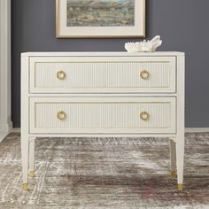 Modern History Swedish Reeded Two Drawer Chest With Gold Leaf Accents - The Well Appointed House Bedroom Cabinet, Headboard Design, Dressing Rooms, Sea Side, Bed Headboard, Phillips Collection, Furniture Makeovers, Modern History, Drawer Chest