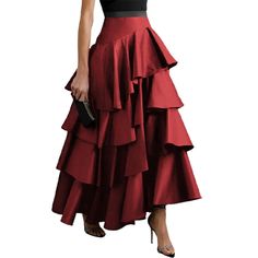 A-Line Falbala High Waisted Solid Color Long Skirts DescriptionMaterial : 100% cottonStyle : A-line,High WaistedFeature : Falbala,Solid ColorOccasion : Stylish SelectionSeasons : SummerType : Skirts BottomsColor:BLACK,GREEN,NAVY BLUE,RED,WHITE Size :S,M,L,XLPlease consult the size chart we provide for this item's measurements to help you decide which size to buy.Please note: There may be 1-3cm differ due to manual measurement. Luxury Flared Wrap Skirt For Party, Luxury Taffeta Flared Skirt, Luxury Festive Flared Skirt, Luxury Red Festive Skirt, Taffeta Christmas Skirt, Luxury Flared Taffeta Skirt, Luxury Flared Skirt For Festive Occasions, Luxury Red A-line Skirt, Luxury Red Chic Skirt