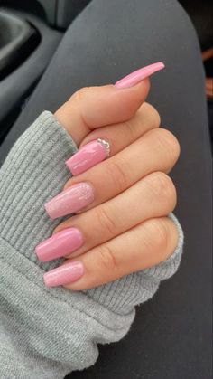 Baby Pink Nails, Pink Glitter Nails, Acrylic Nails Coffin Short, Short Acrylic Nails Designs, Pink Nail, Pink Acrylic Nails, Sore Throat, Short Acrylic Nails, Best Acrylic Nails