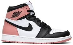 Appearing with a similar design as the iconic Black Toe offering of the Jordan 1 . this particular rendition of the classic basketball sneaker applies almost the exact same color placement . but with Rust Pink tones on the heel and outsole instead of red. The upper is also constructed with a premium leather application [...] Jordan 1 Retro High Turbo Green, Jordan Rose, Buty Jordan, Buty Marki Nike, Basketball Nike, Painted Nikes, Custom Jordans, Boty Nike, Skor Sneakers