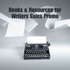 an old fashioned typewriter with the words books and resources for writer's sales promotion