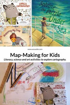 Picture books can be a great way for kids to learn about STEM topics--this activity, along with these three books introduce different aspects of mapmaking. Teaching Maps, Book Study Activities, Learning Maps, Learn Everyday, Nature Exploration, Family Read Alouds, Fun Activity For Kids, Geography Activities, Alternative Education