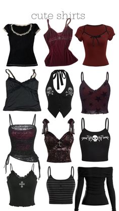 Feminine Emo Outfits, Pretty Goth Outfits, Emo Outfits Girl, Romantic Goth Outfits Casual, Goth Aesthetic Clothes, Goth Outfits Aesthetic, Alternative Tops, Alternative Fashion Outfits, Dark Coquette