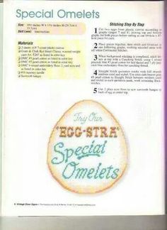 an instruction book for special omelets