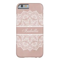 a pink and white phone case with the name kahlha on it's front