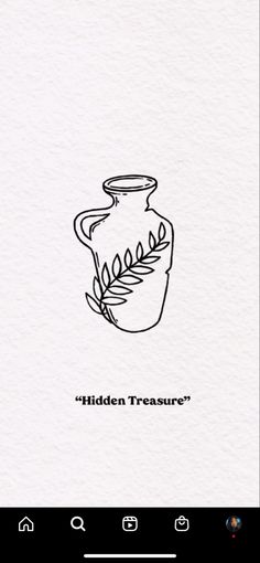 the hidden treasures app is shown on an iphone screen, and it's logo appears to be drawn in black ink