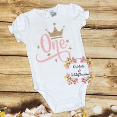 Cotton Tops For First Birthday, First Birthday Name Print Top, Princess Birthday Shirt, 1st Birthday Shirt, Crown Birthday, 1st Birthday Shirts, Girls T Shirts, Unicorn Shirt, Princess Birthday Party