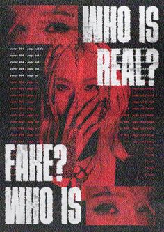 a movie poster with the words who is fake? and two women covering their faces