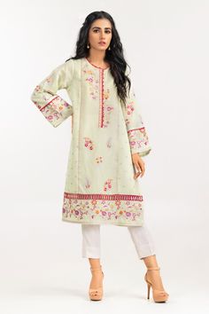 Gulahmed  ILP-22-112 Luxury Pret 2022 Long Sleeve Kurta With Naqshi For Summer, Patterned Lawn Suit With Dabka Embroidery, Pista Green Embroidered Lawn Suit For Spring, Festive Lawn Suit With Digital Print And Long Sleeves, Embroidered Pista Green Lawn Suit For Spring, Digital Patterned Long Sleeve For Spring, Spring Embroidered Pista Green Lawn Suit, Long Sleeve Naqshi Kurta For Spring, Long Sleeve Kurta With Naqshi For Spring