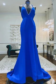 # DT1616 * DESCRIPTION   Long satin dress with beading * ATTRIBUTES   Long   Mermaid Blue Long Prom Dresses, Long Satin Dress, Satin Dress Long, Prom Dresses For Teens, Prom Dress Inspiration, Corset Bodice, Long Prom Dresses, Mermaid Silhouette, Different Dresses